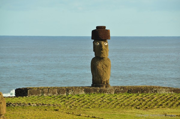 1075L&rsquo;unique Moa&iuml; poss&eacute;dant des yeux et un chignon de couleur rouge &ndash; Ahu Ko Te Riku