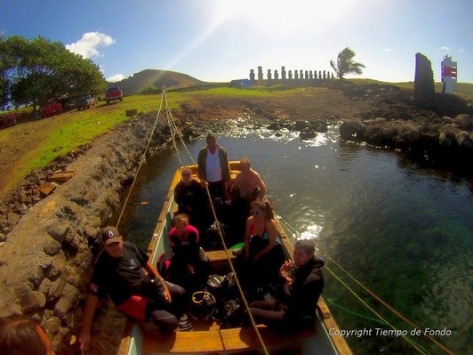 Sortie plong&eacute;e depuis le site de Tongariki - Ile de P&acirc;ques